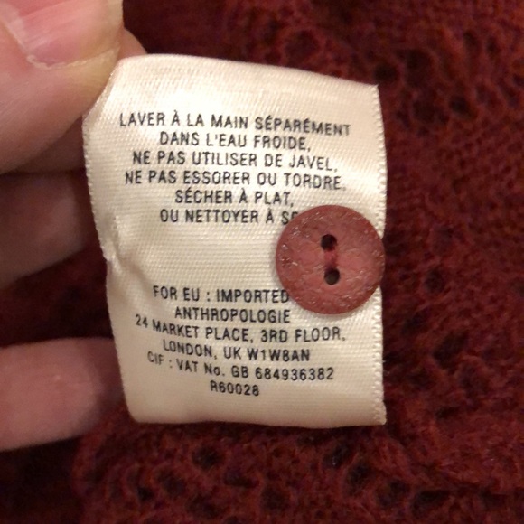 Anthropologie lace mohair Cardigan with ruching and button detail - Picture 11 of 12